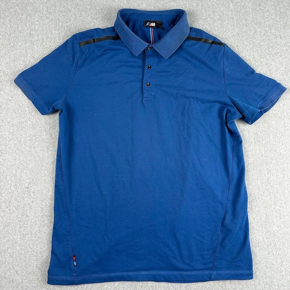BMW M Motorsport Mens Blue Performance Polo Shirt XL Short Sleeve Racing Sport